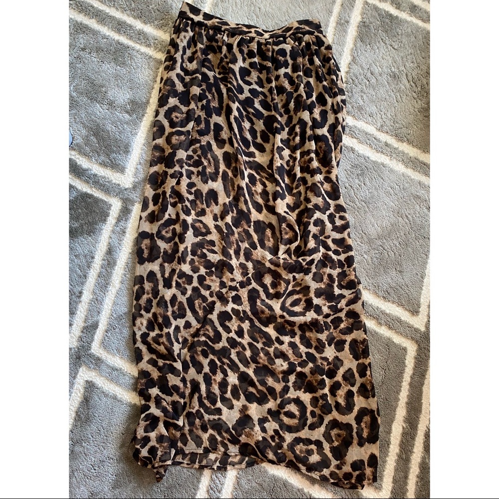 Sheer Leopard Maxi Skirt